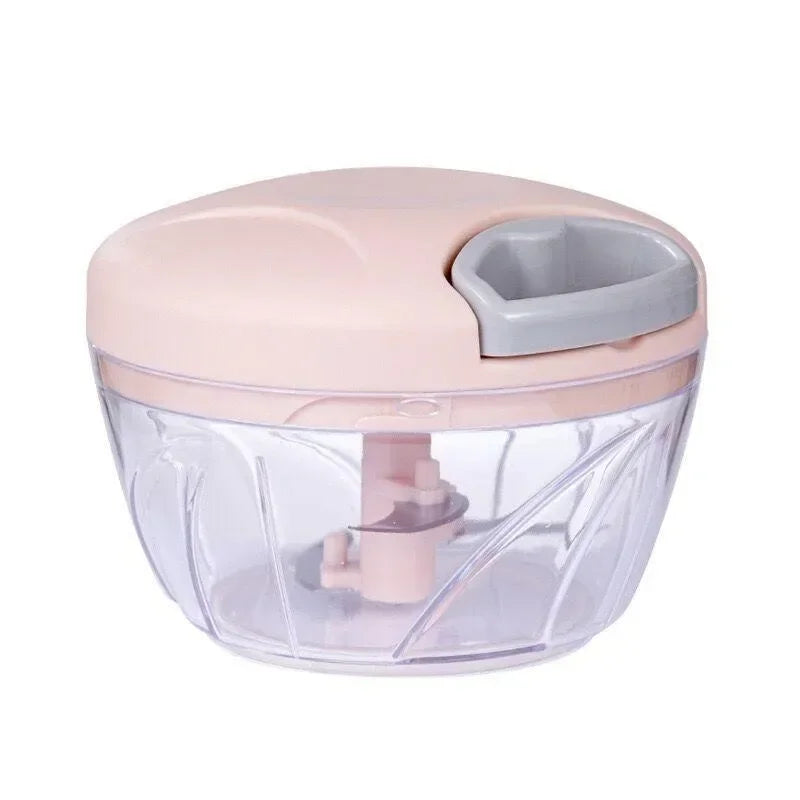 500/900ML Manual Pull Food Chopper,Hand Pull String Garlic Chopper for Kitchen,Small Food Processor with Stainless Steel Blades