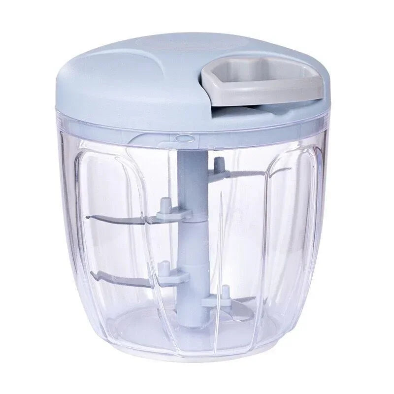 500/900ML Manual Pull Food Chopper,Hand Pull String Garlic Chopper for Kitchen,Small Food Processor with Stainless Steel Blades
