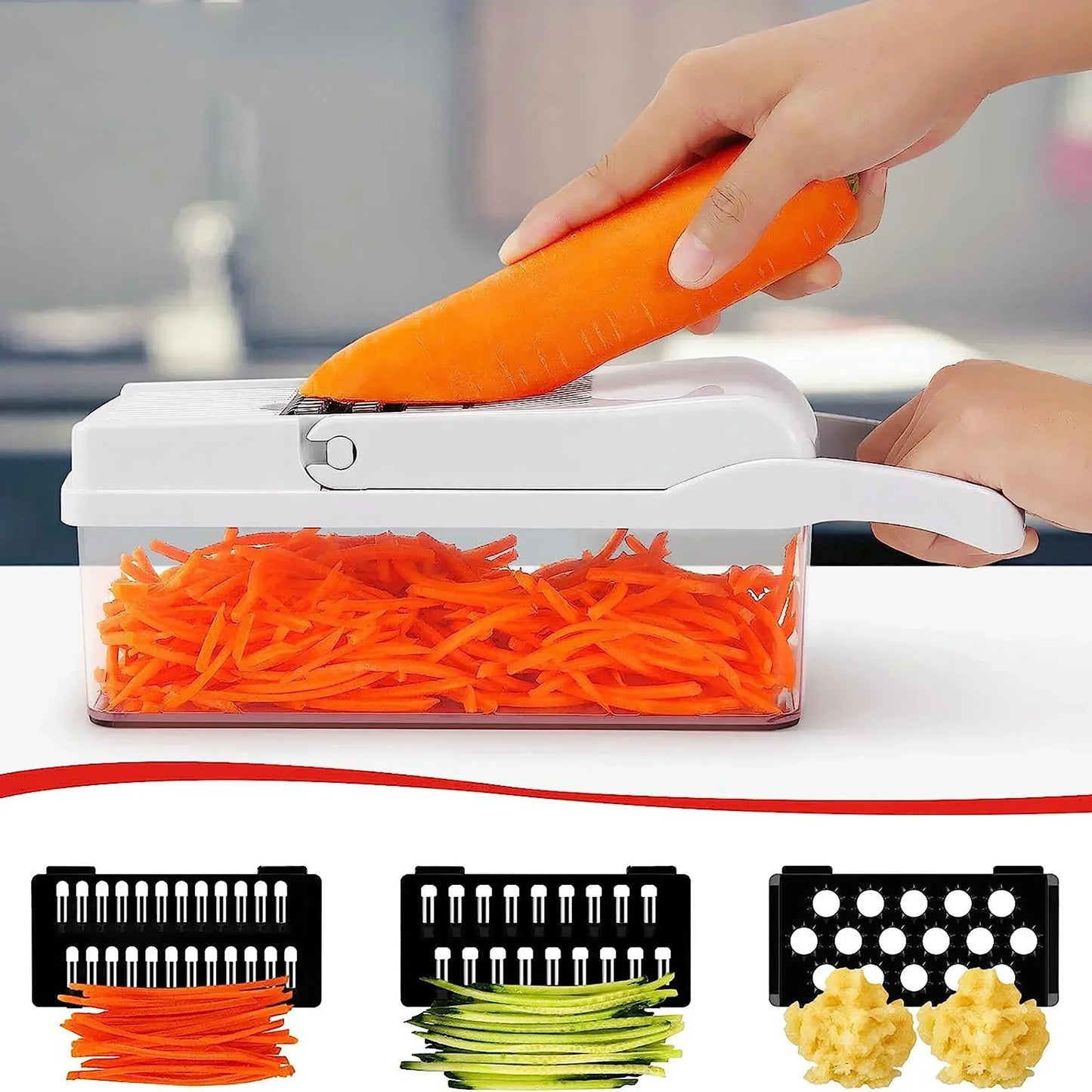Mandoline cuisine - avec bac de récupération