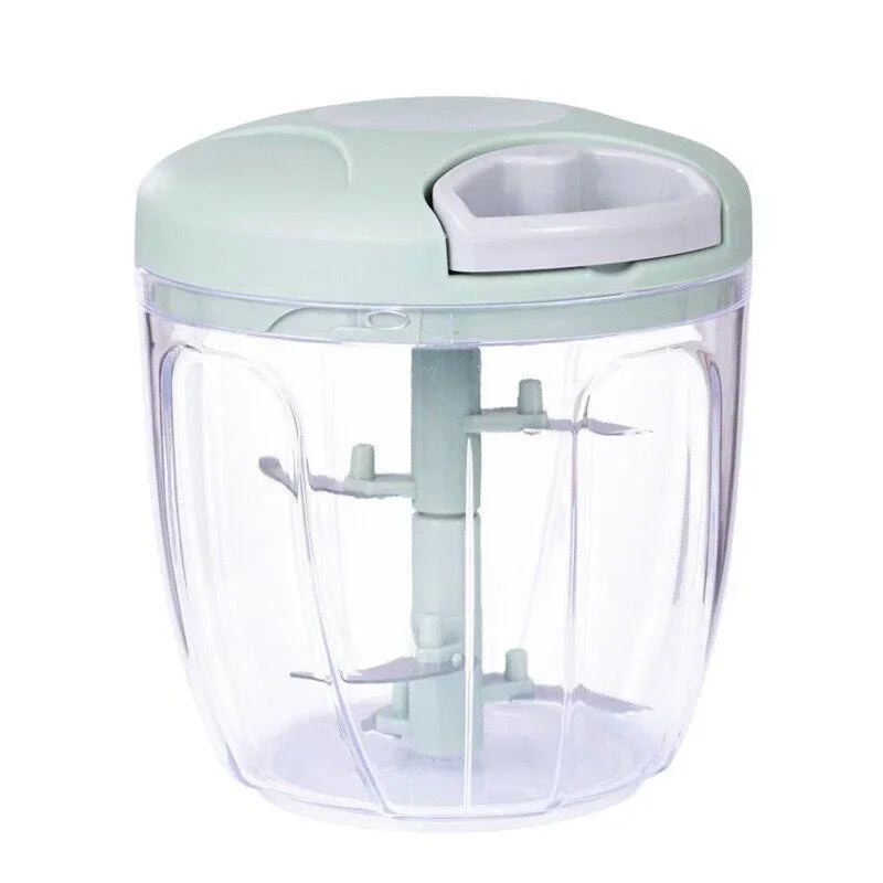 500/900ML Manual Pull Food Chopper,Hand Pull String Garlic Chopper for Kitchen,Small Food Processor with Stainless Steel Blades