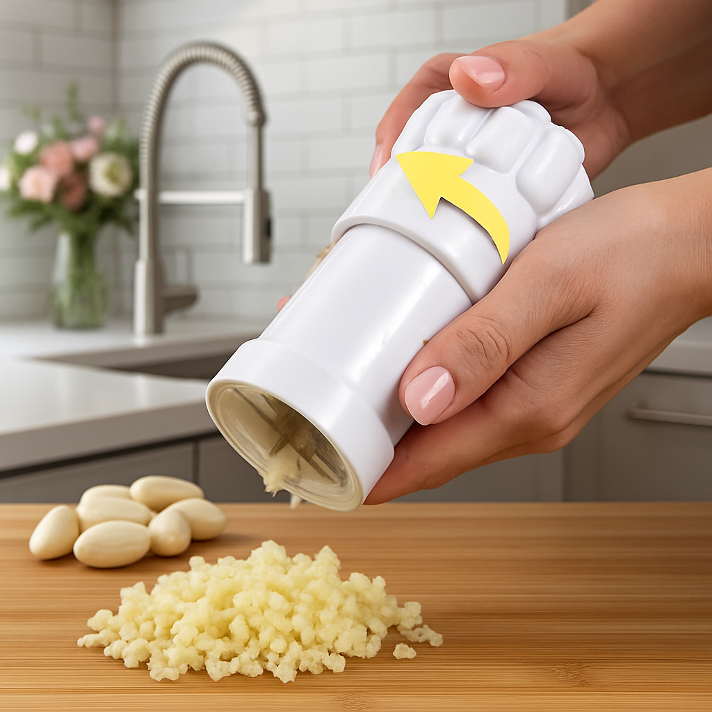 Presse ail rotative légere